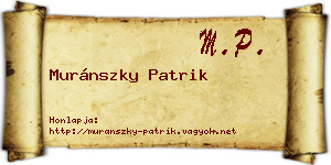 Muránszky Patrik névjegykártya