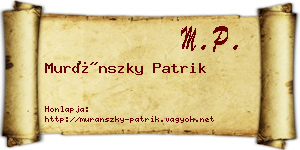 Muránszky Patrik névjegykártya